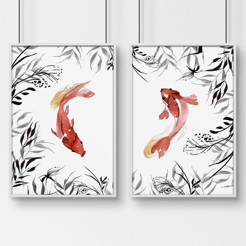 Koi wall art | set of 2 framed wall art