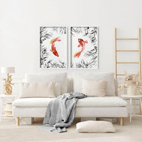 Koi wall art | set of 2 framed wall art