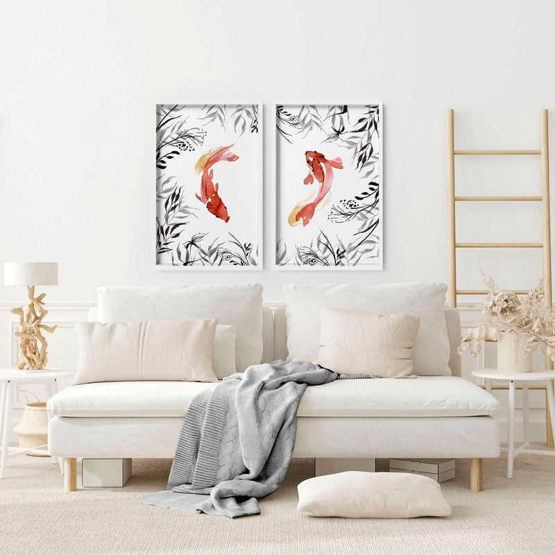 Koi wall art | set of 2 framed wall art