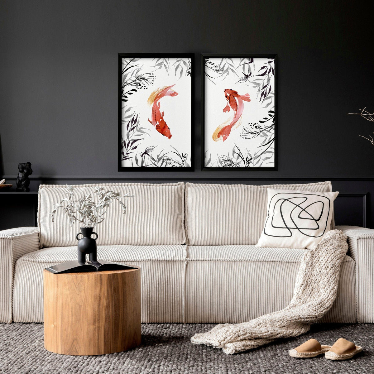 Koi wall art | set of 2 framed wall art