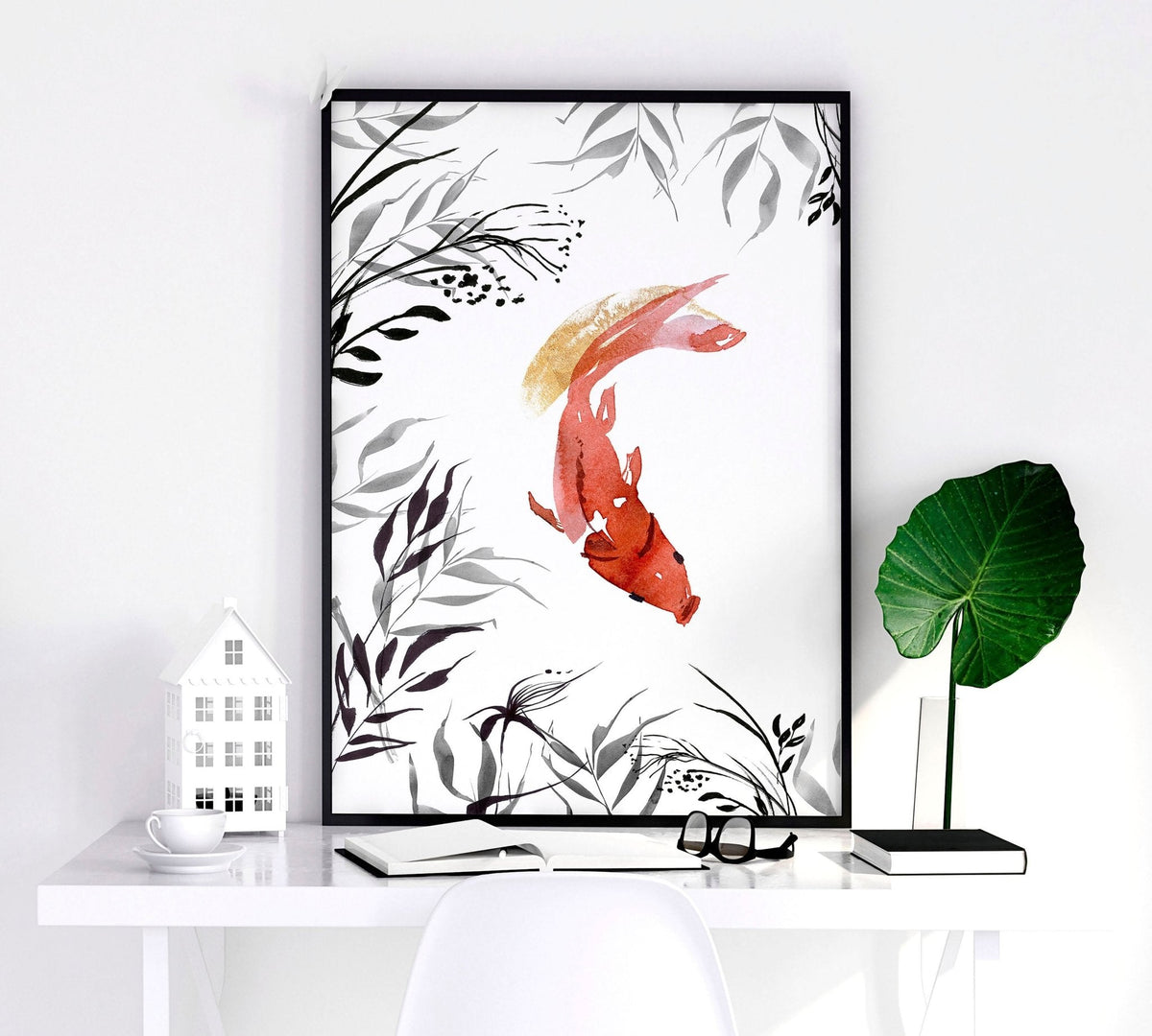 Koi wall art | set of 2 framed wall art