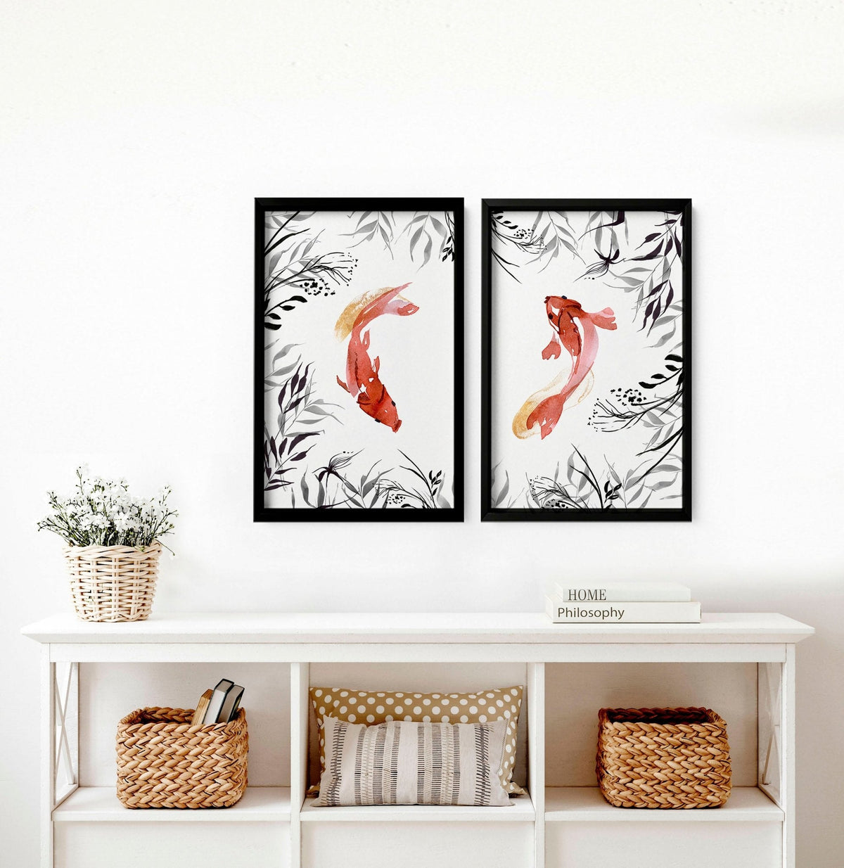 Koi wall art | set of 2 framed wall art