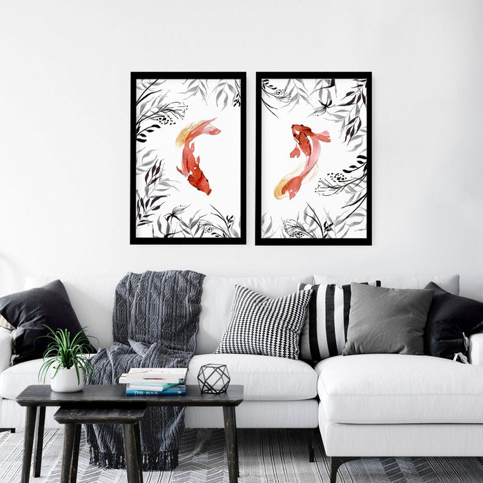 Koi wall art | set of 2 framed wall art