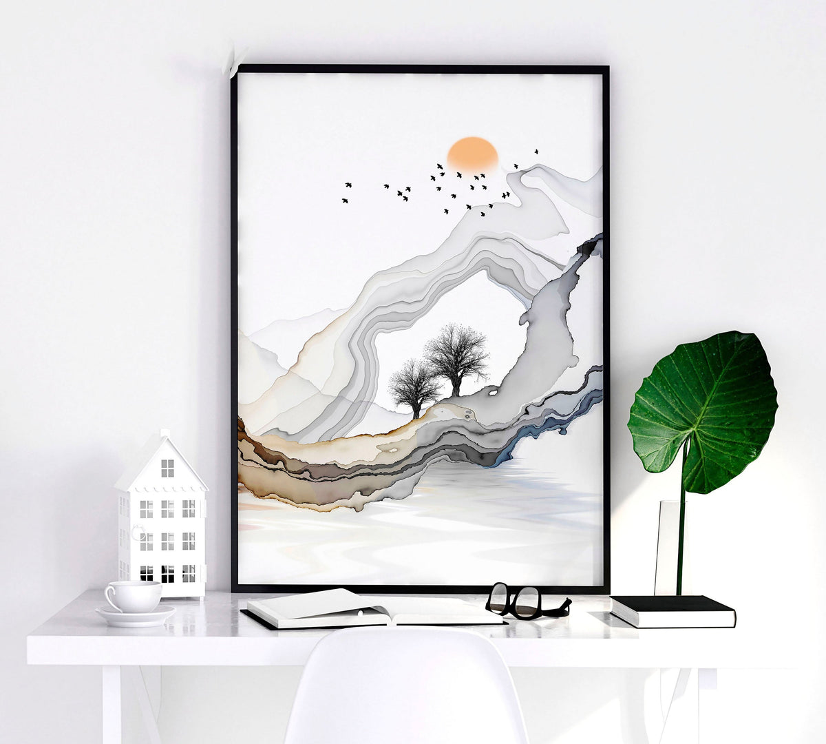 Framed print set of 3 | Landscape wall art for Living room