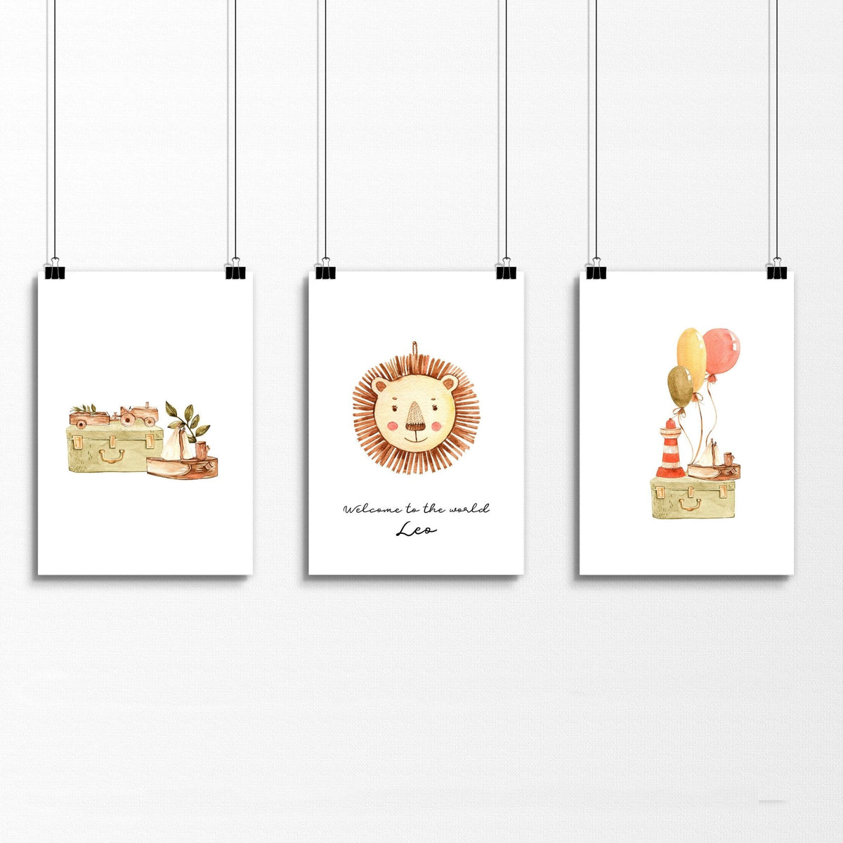 Animal wall art for nursery | set of 3 wall art prints
