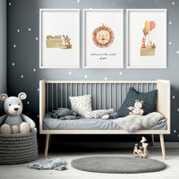 Animal wall art for nursery | set of 3 wall art prints