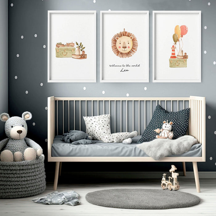 Animal wall art for nursery | set of 3 wall art prints