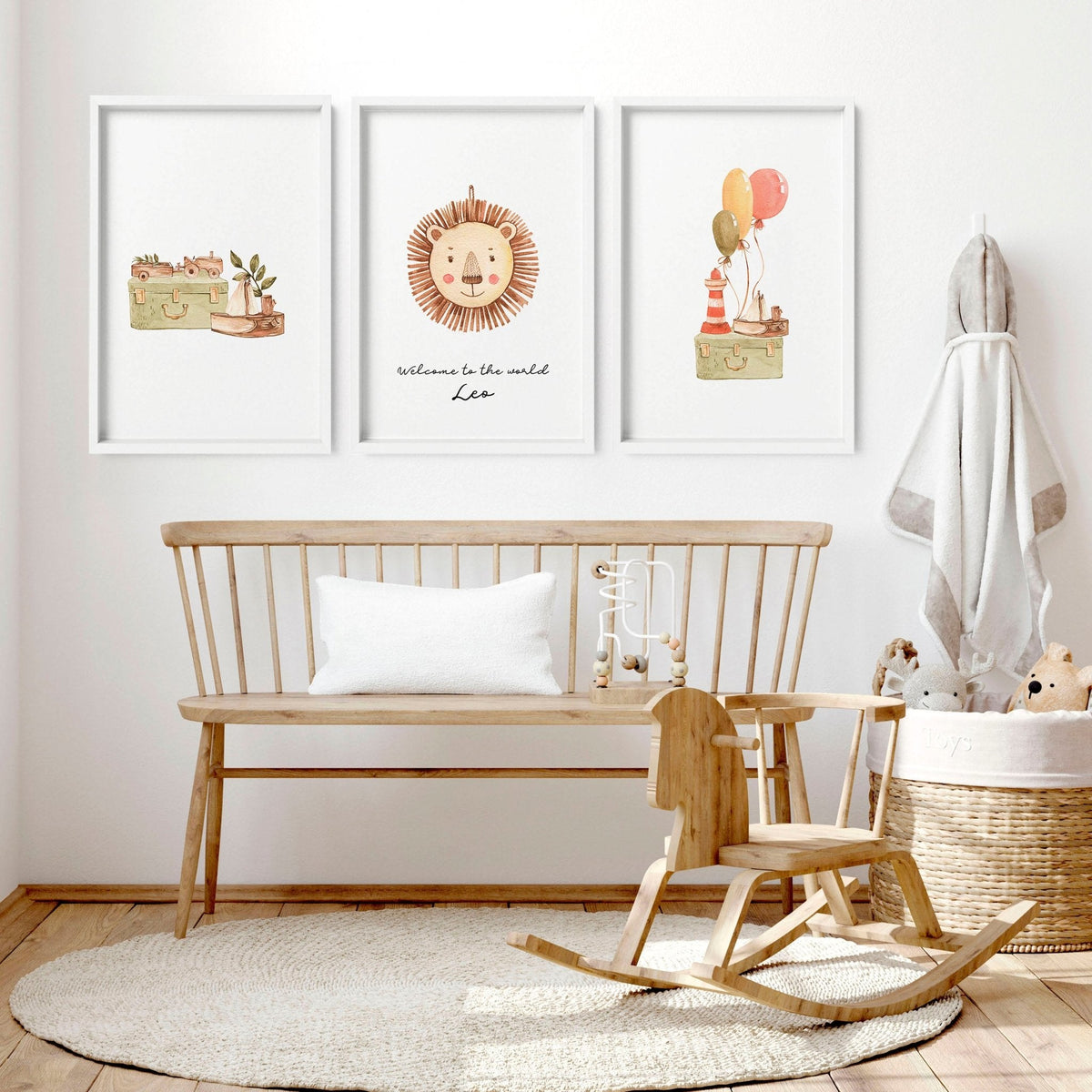 Animal wall art for nursery | set of 3 wall art prints