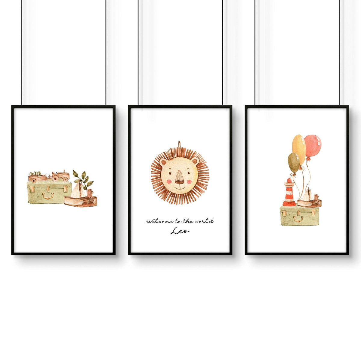 Animal wall art for nursery | set of 3 wall art prints