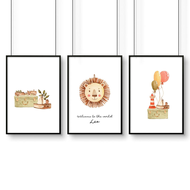 Animal wall art for nursery | set of 3 wall art prints