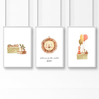 Animal wall art for nursery | set of 3 wall art prints