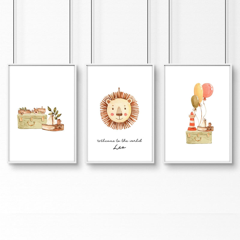 Animal wall art for nursery | set of 3 wall art prints