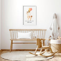 Childrens bedroom decorations | Llama Wall art for Nursery