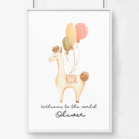 Childrens bedroom decorations | Llama Wall art for Nursery