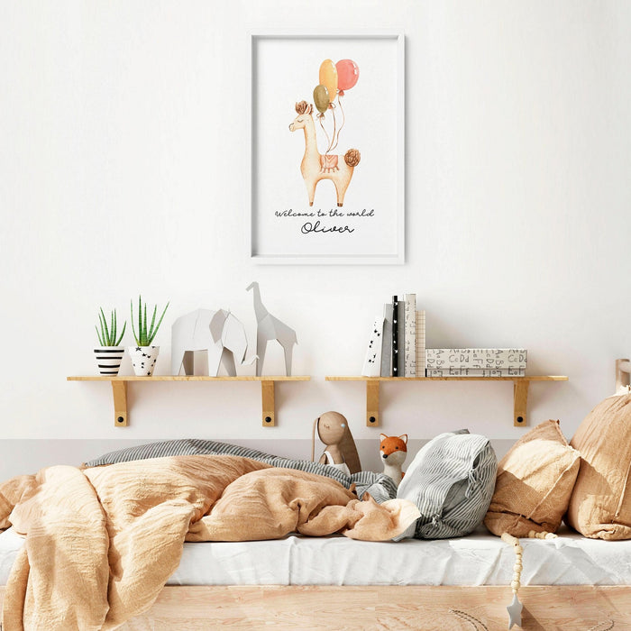Childrens bedroom decorations | Llama Wall art for Nursery