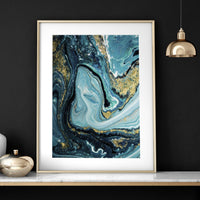 Teal luxurious wall art | set of 2 framed wall art prints