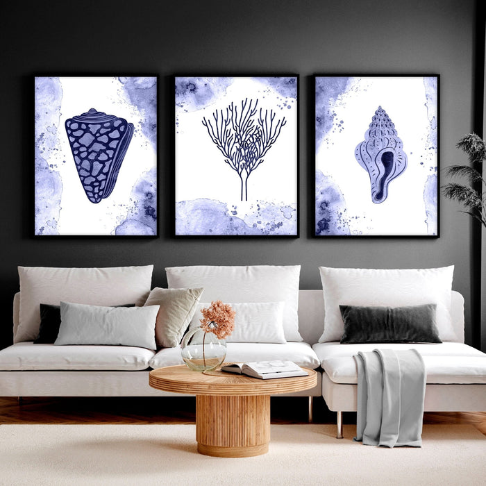 Pictures for living room walls | Set of 3 wall art prints