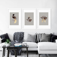 Framed large wall art | set of 3 Modern mid century wall art