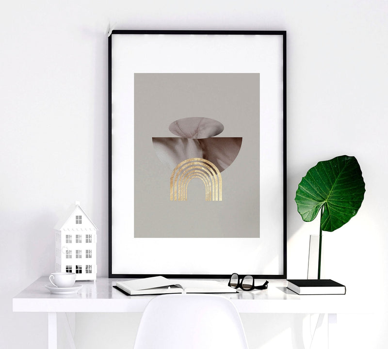 Framed large wall art | set of 3 Modern mid century wall art