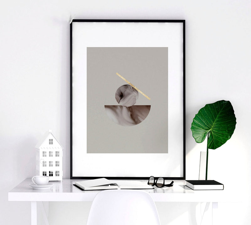 Framed large wall art | set of 3 Modern mid century wall art