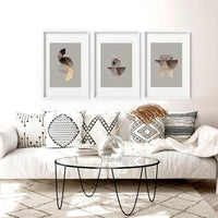 Framed large wall art | set of 3 Modern mid century wall art