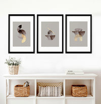 Framed large wall art | set of 3 Modern mid century wall art