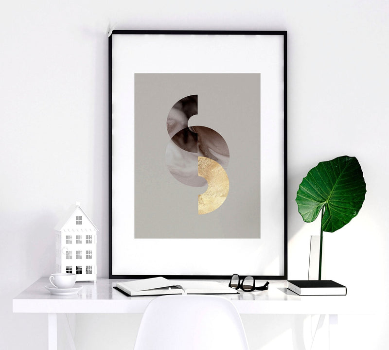 Framed large wall art | set of 3 Modern mid century wall art