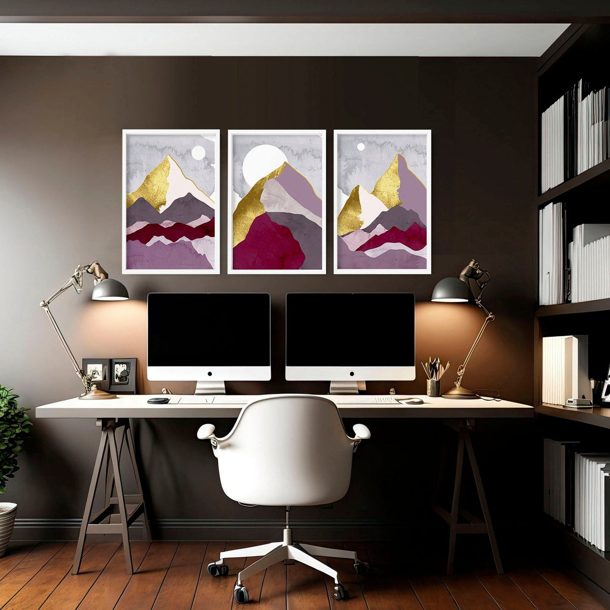 Scandi prints for home office | set of 3 framed wall art