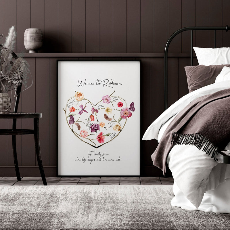 Family tree design wall art print