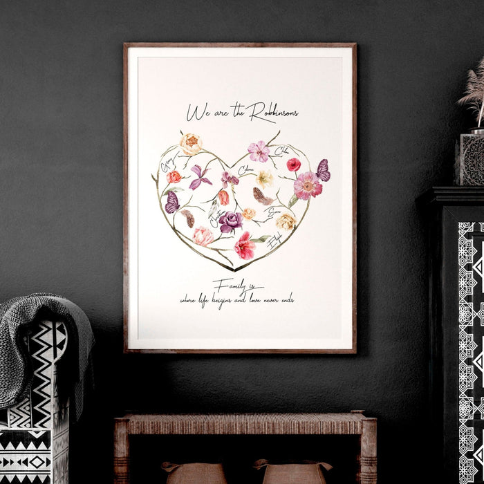 Family tree design wall art print