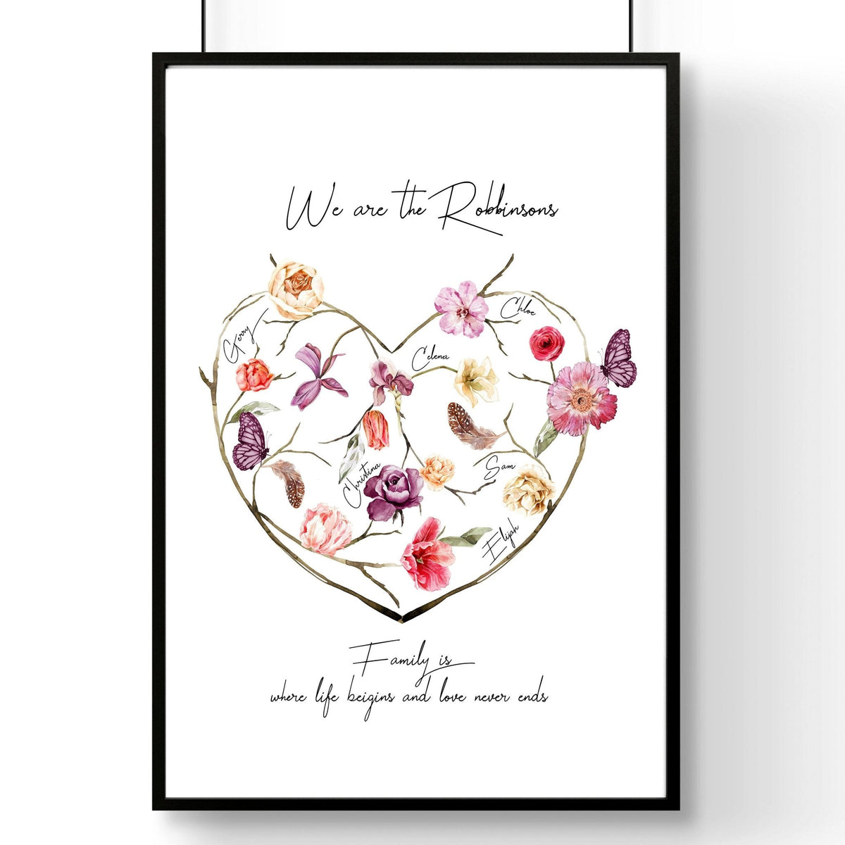 Family tree design wall art print