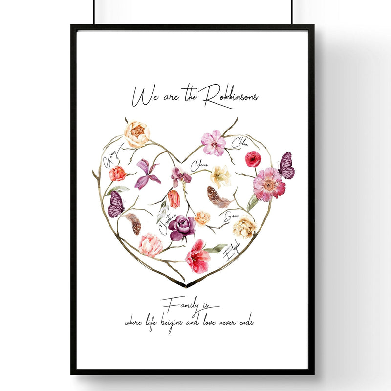 Family tree design wall art print