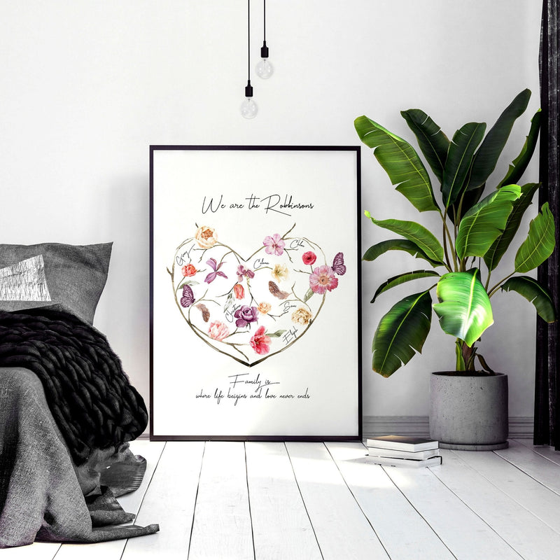 Family tree design wall art print