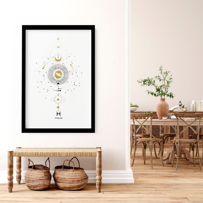 Pisces zodiac sign wall art print