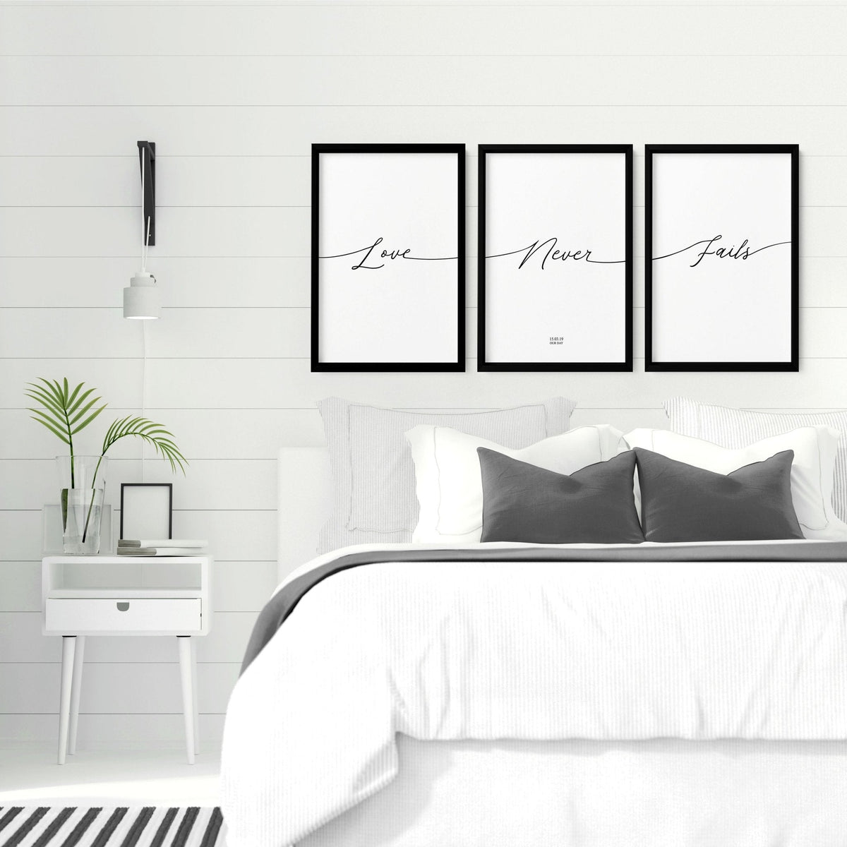 Love word art for walls | set of 3 Bedroom wall art prints