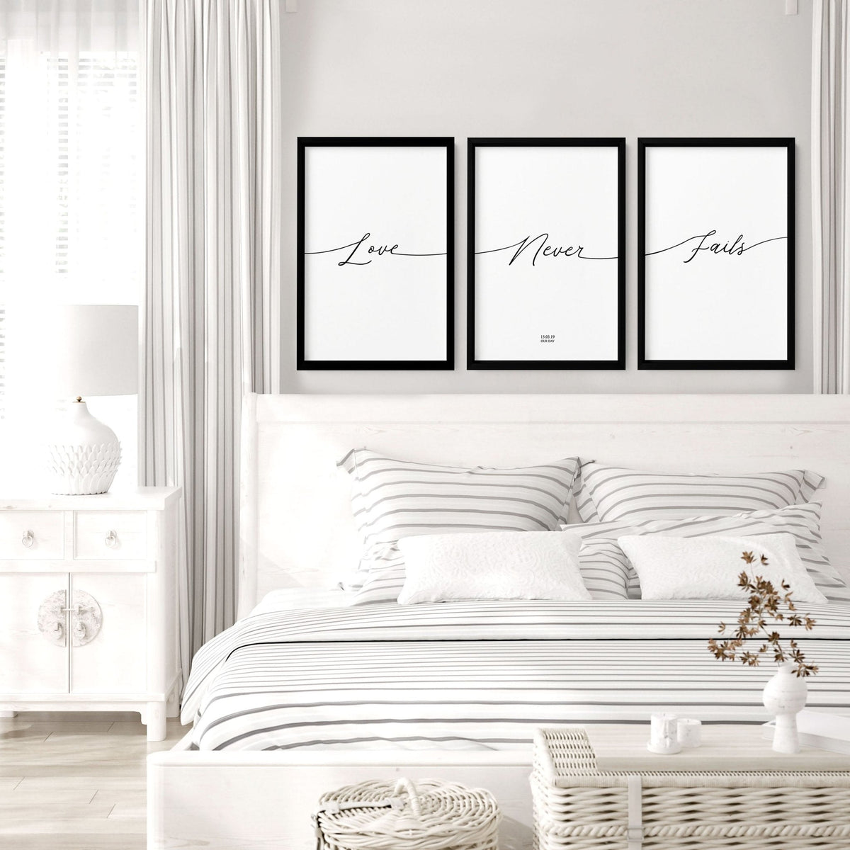 Love word art for walls | set of 3 Bedroom wall art prints