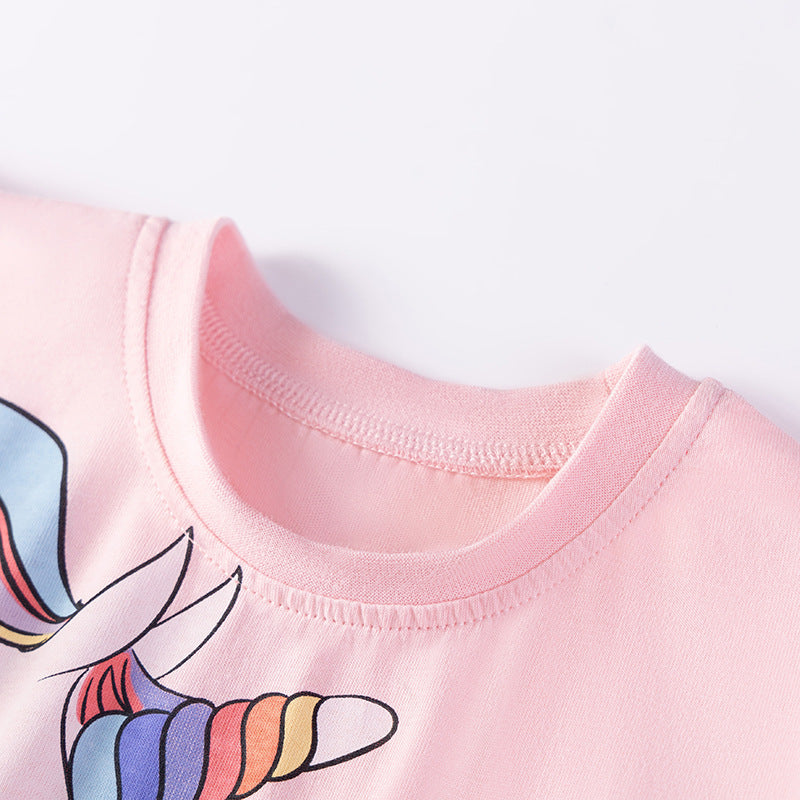 Summer Arrival Animals Cartoon Pattern Fly Sleeves Dress for Stylish