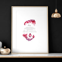 Ruby Birthstone significance framed wall art print