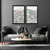 San Francisco print  | Set of 2 wall art travel posters