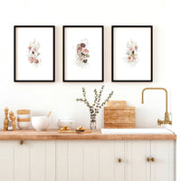 Art for the kitchen | set of 3 Shabby Chic wall art prints