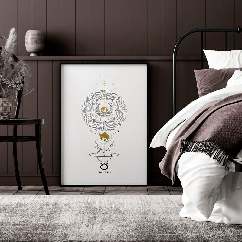 Taurus zodiac wall art print