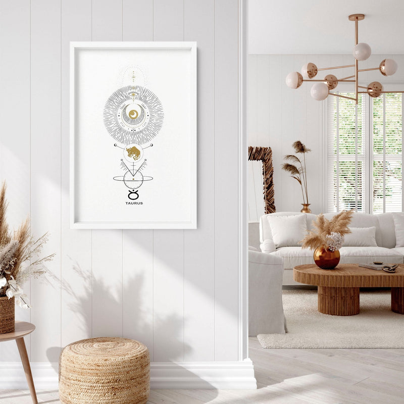 Taurus zodiac wall art print