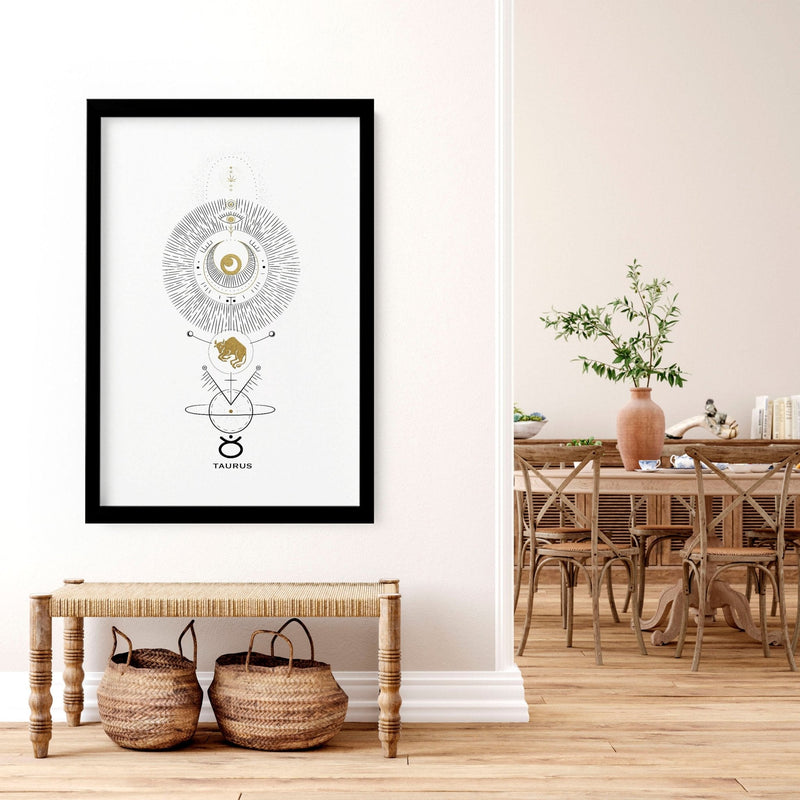 Taurus zodiac wall art print