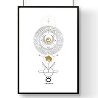 Taurus zodiac wall art print