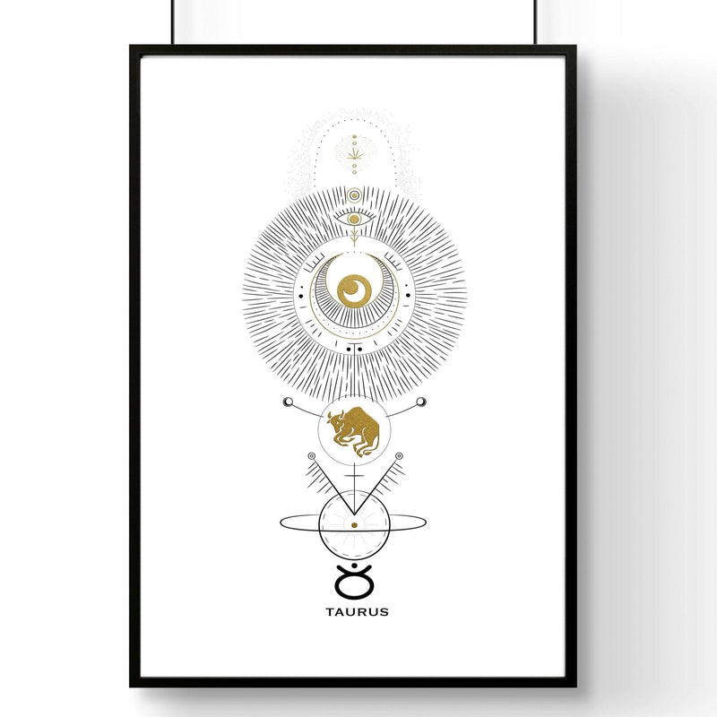 Taurus zodiac wall art print