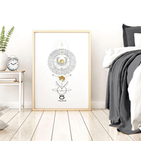Taurus zodiac wall art print