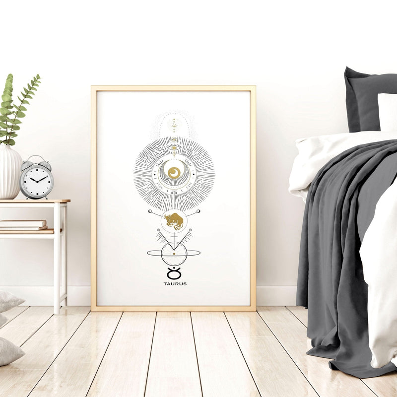 Taurus zodiac wall art print