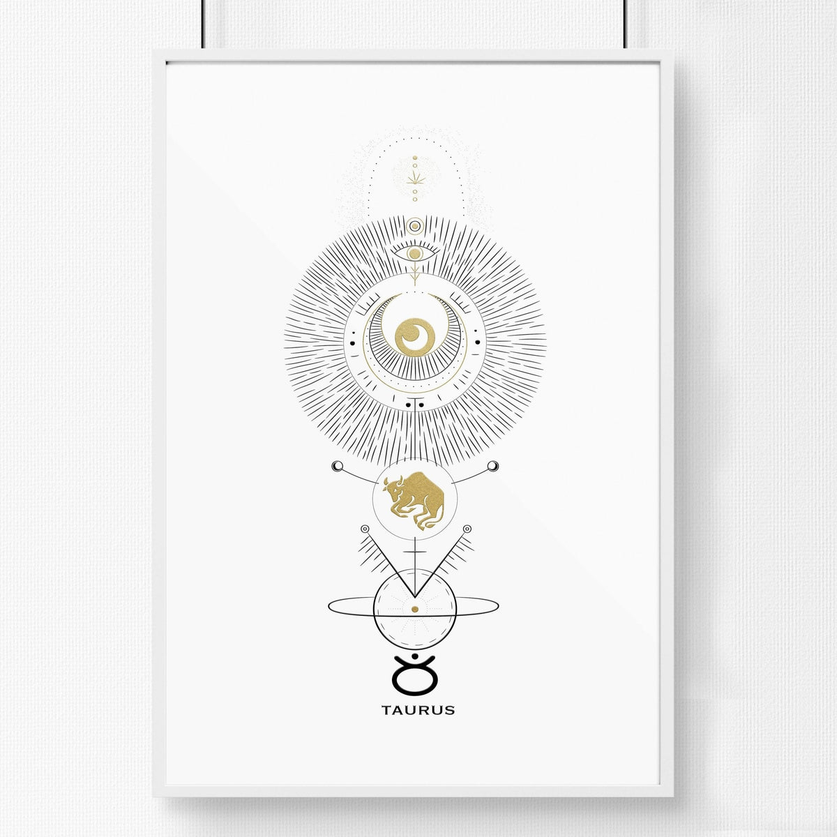 Taurus zodiac wall art print