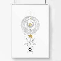 Taurus zodiac wall art print
