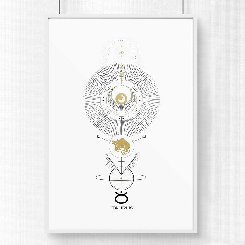 Taurus zodiac wall art print